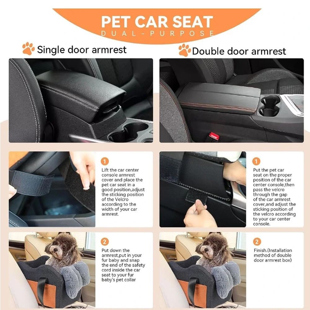 Matsofamic small dog/cat center console pet booster seat NWT